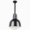 Warehouse 10"w Ceiling Light with 12" Stem (Choose Finish and Accessories) Ceiling Hi-Lite Black Wire Guard 