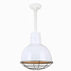 Warehouse 10"w Ceiling Light with 12" Stem (Choose Finish and Accessories) Ceiling Hi-Lite White Wire Guard 