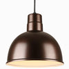 12"w Deep Bowl Shade Pendant (Choose finish, Optional Wire Guard) Ceiling Hi-Lite Oil Rubbed Bronze (None) 