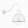 12" Gooseneck Light Deep Bowl Shade, QSNHL-A Arm (Choose Finish and Accessory Options) Outdoor Hi-Lite White Wire Guard 