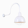 12" Gooseneck Light Deep Bowl Shade, QSNHL-C Arm (Choose Finish and Accessory Options) Outdoor Hi-Lite White Wire Guard 
