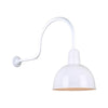 12" Gooseneck Light Deep Bowl Shade, QSNHL-C Arm (Choose Finish and Accessory Options) Outdoor Hi-Lite White (none) 