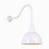 12" Gooseneck Light Deep Bowl Shade, QSNHL-H Arm (Choose Finish and Accessory Options) Outdoor Hi-Lite White (none) 