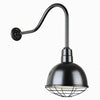 12" Gooseneck Light Deep Bowl Shade, QSNHL-H Arm (Choose Finish and Accessory Options) Outdoor Hi-Lite Black Wire Guard 