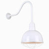 12" Gooseneck Light Deep Bowl Shade, QSNHL-H Arm (Choose Finish and Accessory Options) Outdoor Hi-Lite White Wire Guard 