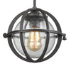 Aubridge 10"w Bronze Mini Pendant with Seeded Glass Ceiling Elk Lighting 