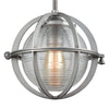 Aubridge 10"w Weathered Zinc Mini Pendant with Ribbed Glass Ceiling Elk Lighting 