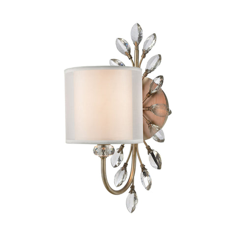 Asbury Aged Silver Wall Sconce with Silver Organza Shade Wall Elk Lighting Default Value 