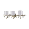 Asbury 3-Light Vanity Light in Aged Silver with White Fabric Shade Inside Silver Organza Shade Wall Elk Lighting 