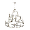 Bergamo 12-Light Chandelier in Polished Nickel Ceiling Elk Lighting 