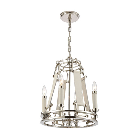 Bergamo 4-Light Chandelier in Polished Nickel Ceiling Elk Lighting 