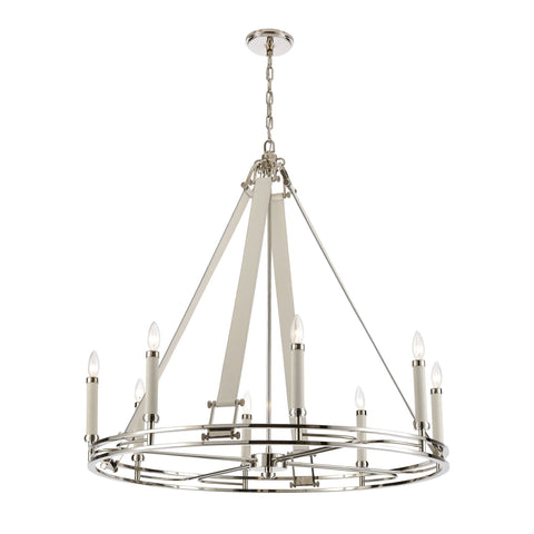 Bergamo 8-Light Chandelier in Polished Nickel Ceiling Elk Lighting 