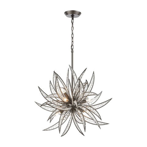 Naples 8-Light Pendant in Dark Graphite with Clear Crystal Ceiling Elk Lighting 