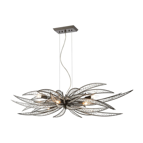 Naples 6-Light Island Light in Dark Graphite with Clear Crystal Ceiling Elk Lighting 