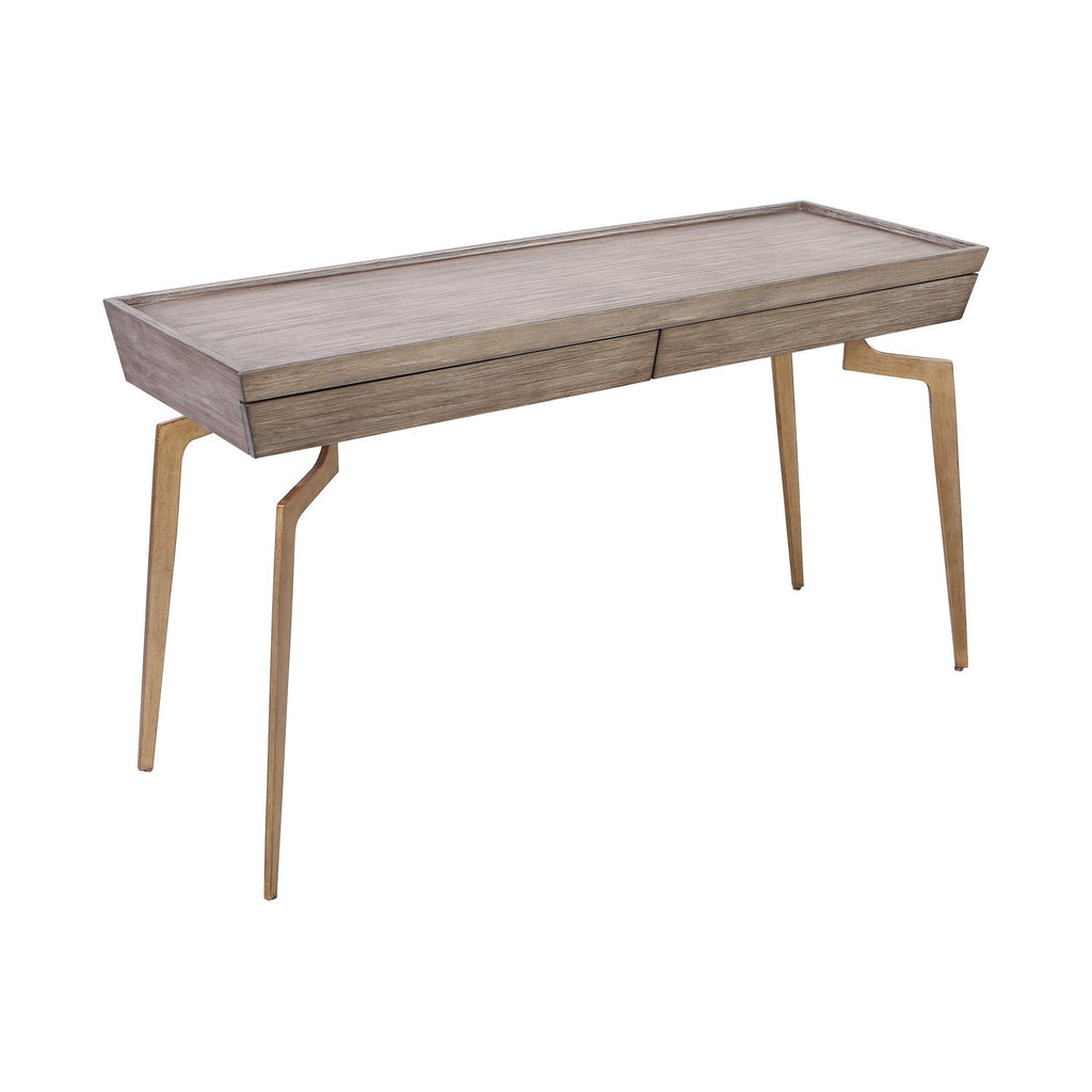 Larocca Console Table in Soft Gold and Grey Birch Veneer Furniture ELK Home 