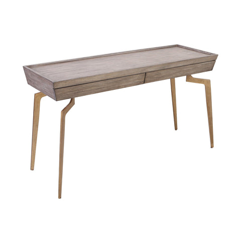 Larocca Console Table in Soft Gold and Grey Birch Veneer