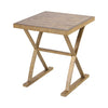 Better Ending Accent Table in Bright Aged Gold and Brown Stained Solid Pine Furniture ELK Home 