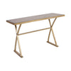 Better Ending Console Table in Bright Aged Gold and Brown Stained Solid Pine Furniture ELK Home 