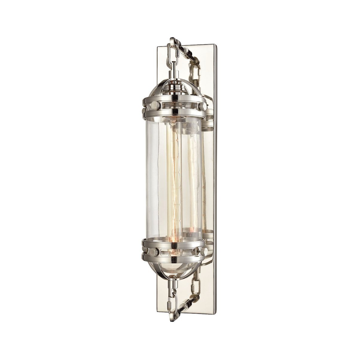 Gramercy 1 Light Wall Sconce In Polished Nickel With Clear Glass Wall Sconce Elk Lighting 
