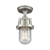 Briggs 6" Mini Pendant / Flush Mount - Weathered Zinc/Satin Nickel Ceiling Elk Lighting 
