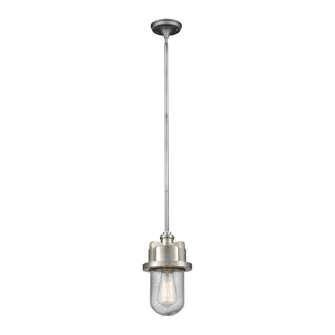 Briggs 6" Mini Pendant / Flush Mount - Weathered Zinc/Satin Nickel Ceiling Elk Lighting Default Value 