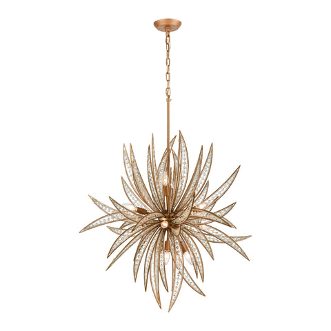 Naples 11-Light Chandelier in Matte Gold with Clear Crystal