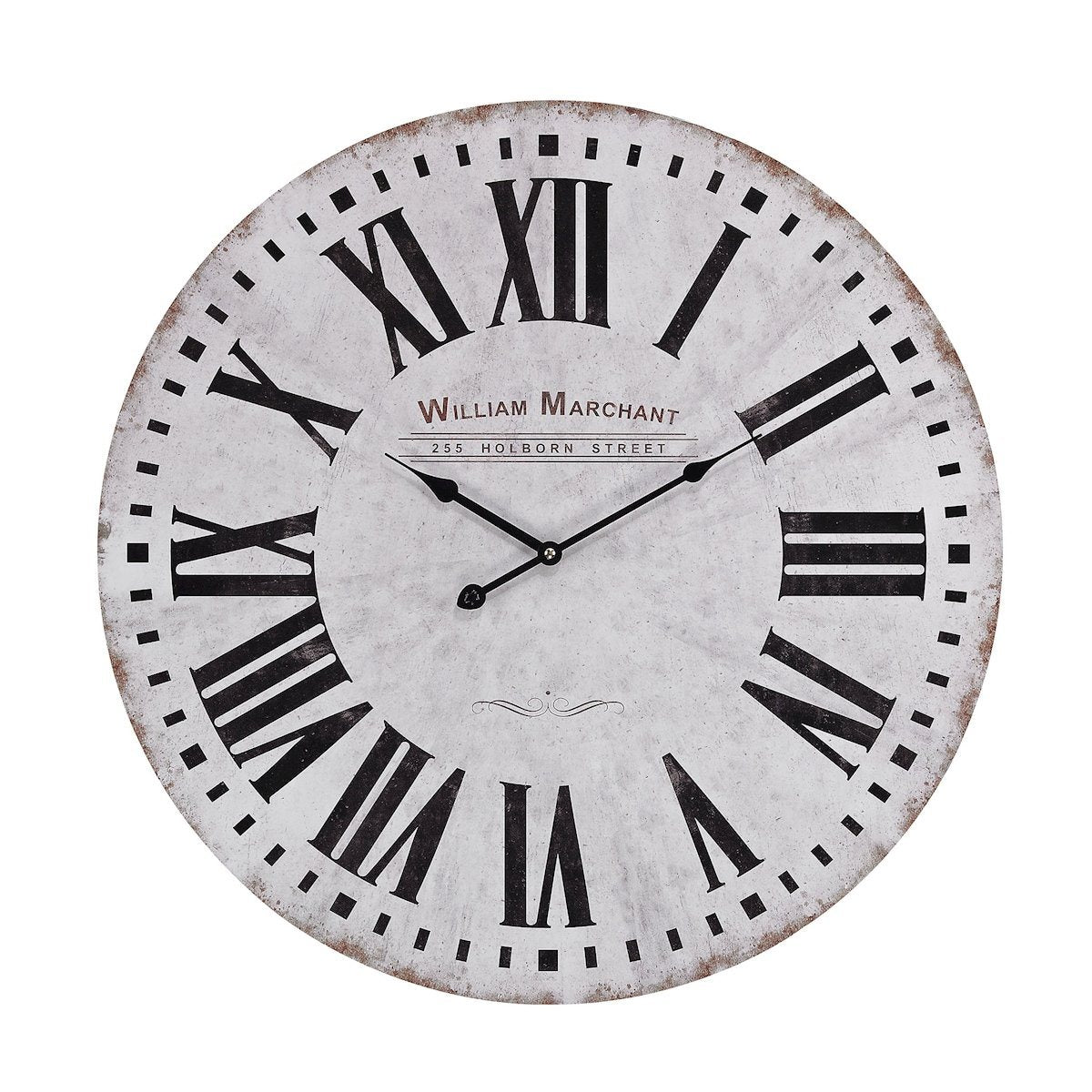 Aged White Wall Clock Wall Art Sterling 