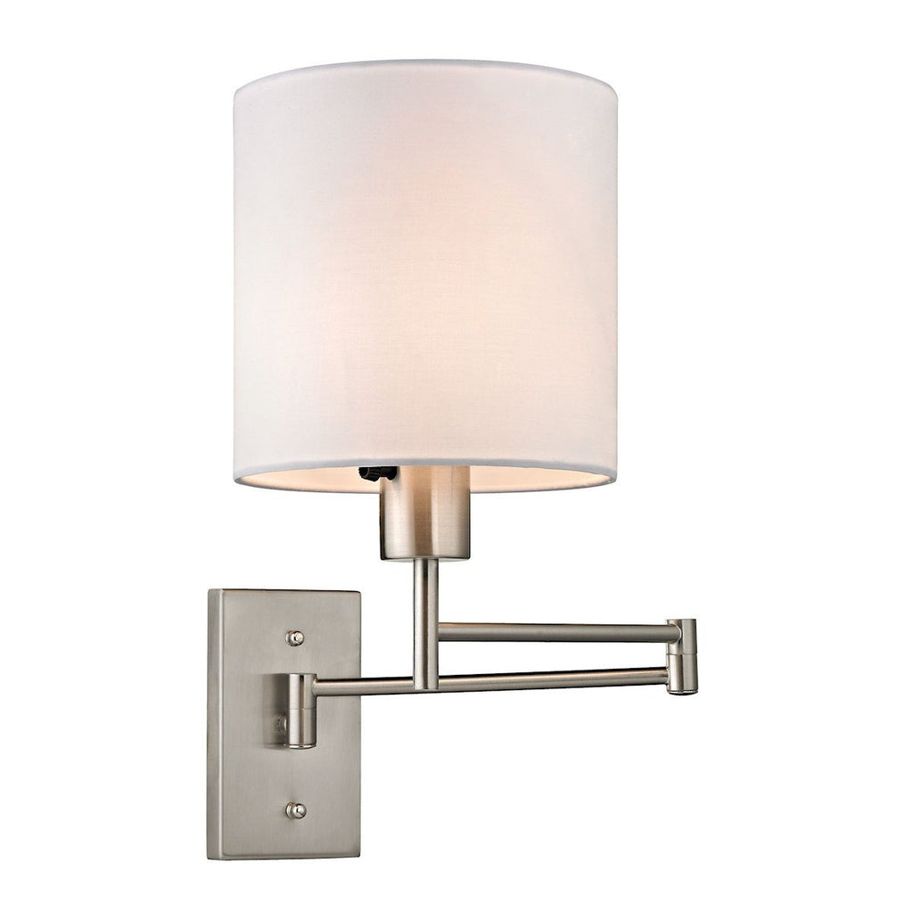 Carson 1 Light Swingarm Wall Sconce In Brushed Nickel Wall Sconce Elk Lighting 