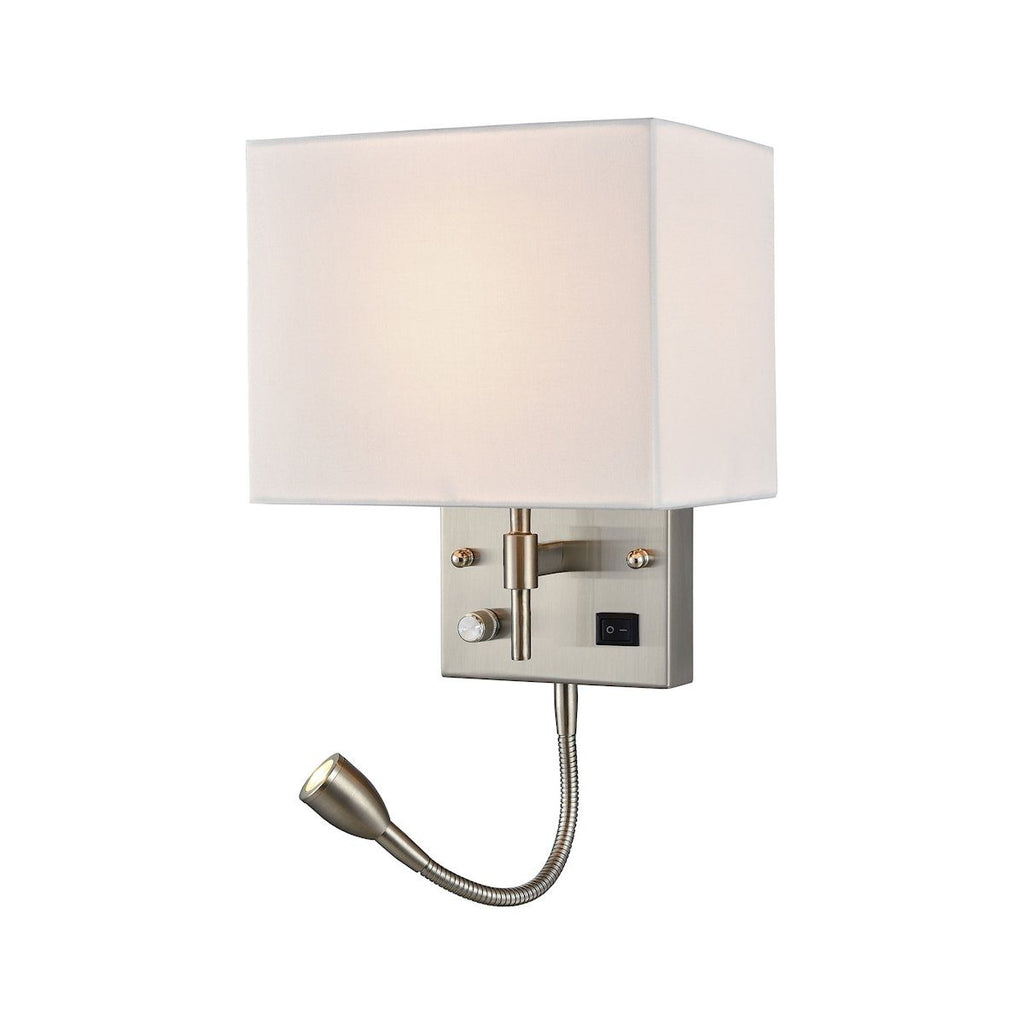 Sconces 2 Light Wall Sconce In Satin Nickel Wall Sconce Elk Lighting 
