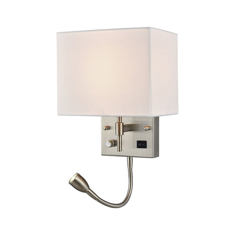 Sconces 2 Light Wall Sconce In Satin Nickel Wall Sconce Elk Lighting 