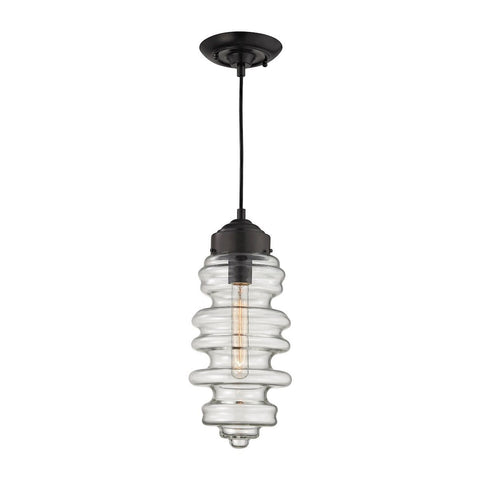 Cipher Pendant In Oil Rubbed Bronze And Clear Glass Ceiling Elk Lighting 
