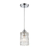Ezra 1-Light Mini Pendant in Polished Chrome with Textured Clear Crystal Ceiling Elk Lighting 