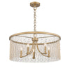 Marilyn 25"w Chandelier in Peruvian Gold with Crystal Strands Ceiling Golden Lighting 