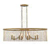 Marilyn 38"w Linear Pendant in Peruvian Gold with Crystal Strands Ceiling Golden Lighting 