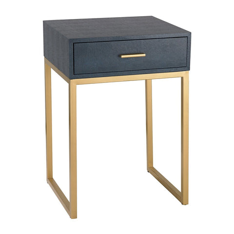 Shagreen Side Table In Navy