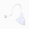 10" Gooseneck Light Angle Shade, QSNHL-C Arm (Choose Finish and Accessory Options) Outdoor Hi-Lite White (none) 