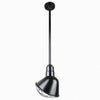 Warehouse 10"w Ceiling Light with 36" Stem (Choose Finish and Accessories) Ceiling Hi-Lite Black Wire Guard and Swivel Canopy 