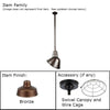 Warehouse 10"w Ceiling Light with 36" Stem (Choose Finish and Accessories) Ceiling Hi-Lite Oil Rubbed Bronze Wire Guard and Swivel Canopy 