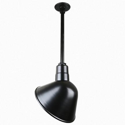 Warehouse 10"w Ceiling Light with 36" Stem (Choose Finish and Accessories) Ceiling Hi-Lite Black (None) 