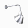 12" Gooseneck Light Angle Shade, QSNB-13 Arm (Choose Finish and Accessory Options) Outdoor Hi-Lite Galvanized (none) 