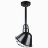 Warehouse 10"w Ceiling Light with 12" Stem (Choose Finish and Accessories) Ceiling Hi-Lite Black Wire Guard and Swivel Canopy 