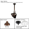 Warehouse 10"w Ceiling Light with 12" Stem (Choose Finish and Accessories) Ceiling Hi-Lite Oil Rubbed Bronze Wire Guard and Swivel Canopy 