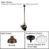 Warehouse 10"w Ceiling Light with 36" Stem (Choose Finish and Accessories) Ceiling Hi-Lite Oil Rubbed Bronze Wire Guard and Swivel Canopy 