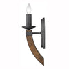 Madera 1 Light Wall Sconce Torchiere in Black Iron Wall Golden Lighting 