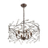 Crislett 6-Light Pendant in Sunglow Bronze with Clear Crystal Ceiling Elk Lighting 