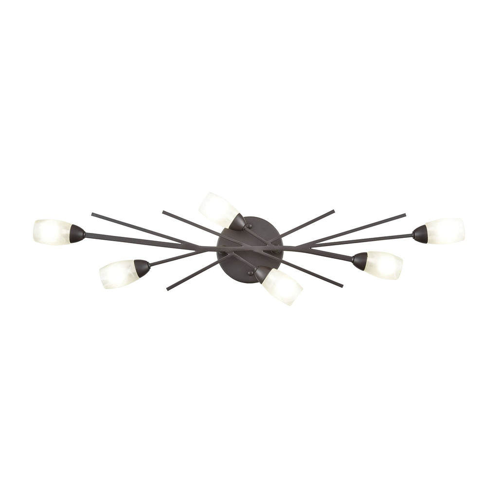 Ocotillo 6-Light Vanity Light in Oil Rubbed Bronze with Frosted Glass Wall Elk Lighting 