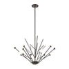 Ocotillo 12-Light Chandelier in Oil Rubbed Bronze with Frosted Glass Ceiling Elk Lighting 