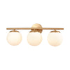 Hollywood Blvd. 3-Light Vanity Light in Satin Brass with Opal White Glass