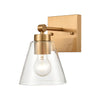 East Point 1-Light Vanity Light in Satin Brass with Clear Glass