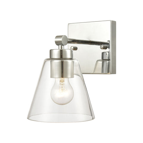 East Point 1-Light Vanity Light in Polished Chrome with Clear Glass